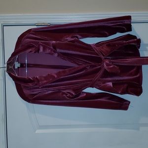Magenta Velvet Blazer with belt